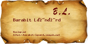 Barabit Lénárd névjegykártya